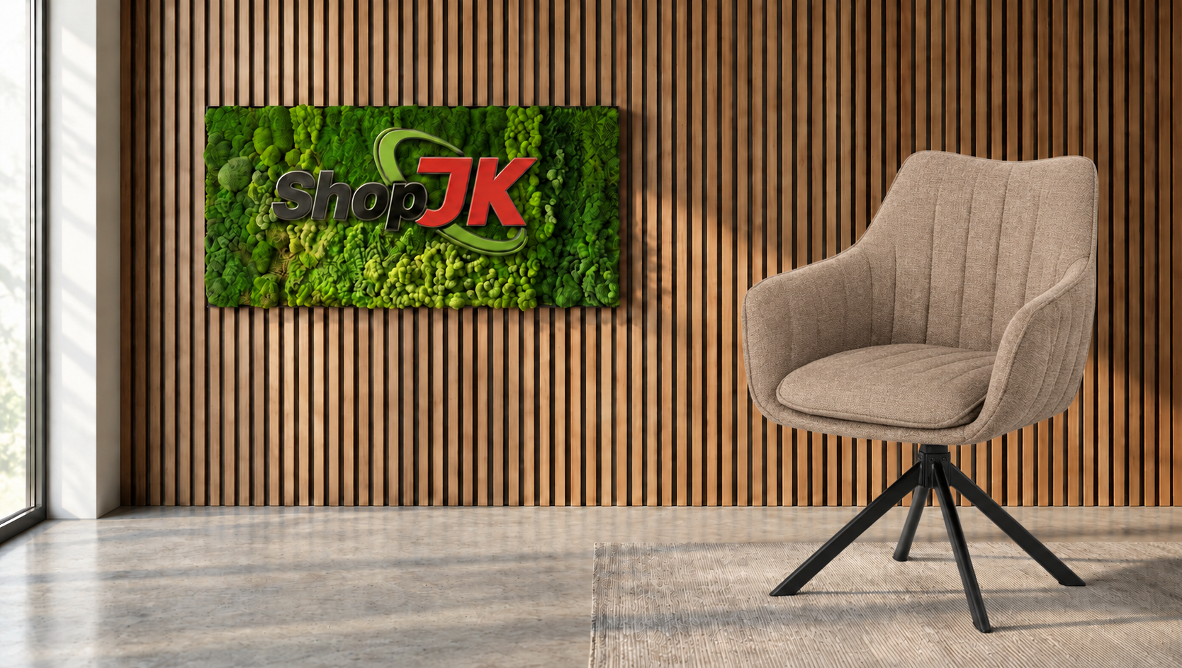 Béžové otočné kreslo v štýlovom interiéri